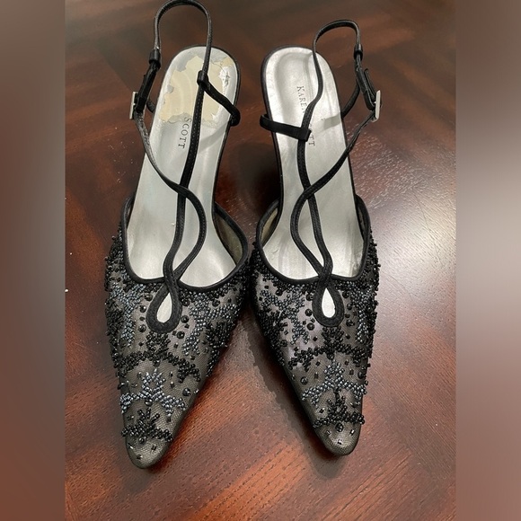 Karen Scott Shoes - Karen Scott women’s Elegant beaded black sling back shoes size 7 medium
